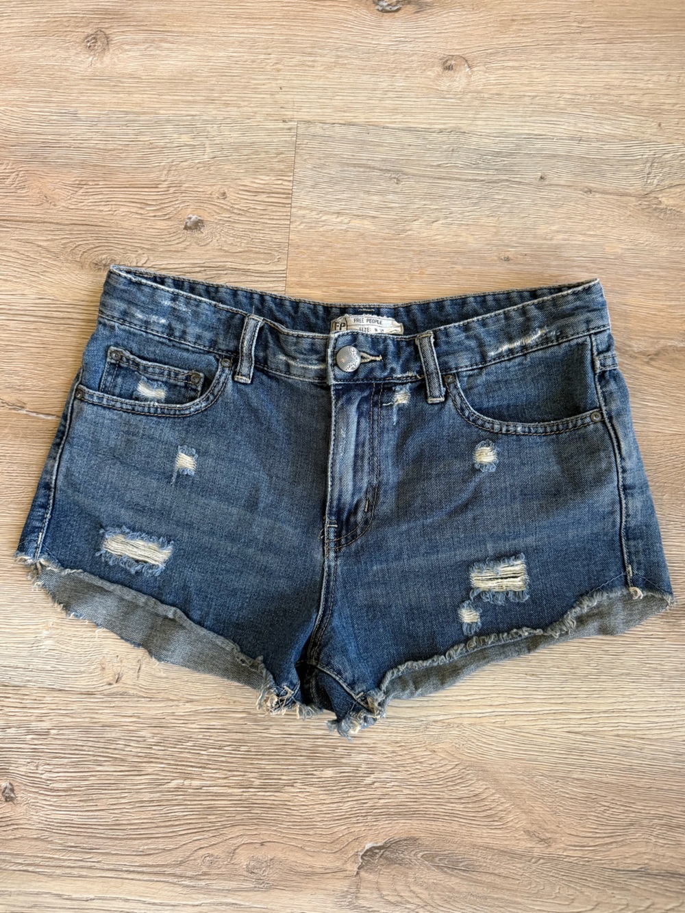 Free People Distressed Denim Cutoff Shorts